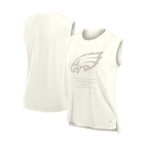 Philadelphia Eagles Womens Sleeveless White Fanatics T-Shirt Officially Licensed